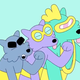 Lazor Wulf, Blazor Wulf, and Canon Wulf having a sibling bonding moment.